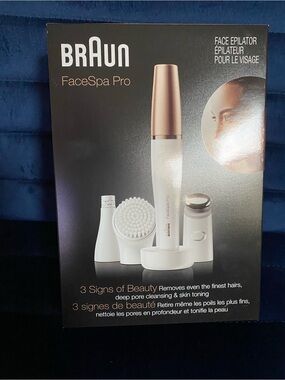 Braun FaceSpa 3-in-1 Facial System - White & Rose Gold Accents